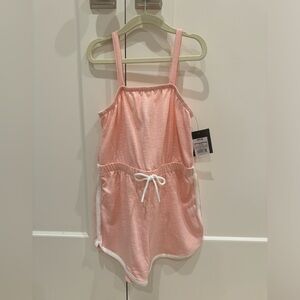 Girls Pink Romper. Size M (7/8). Sporty. Lightweight. Never worn. Tags on
